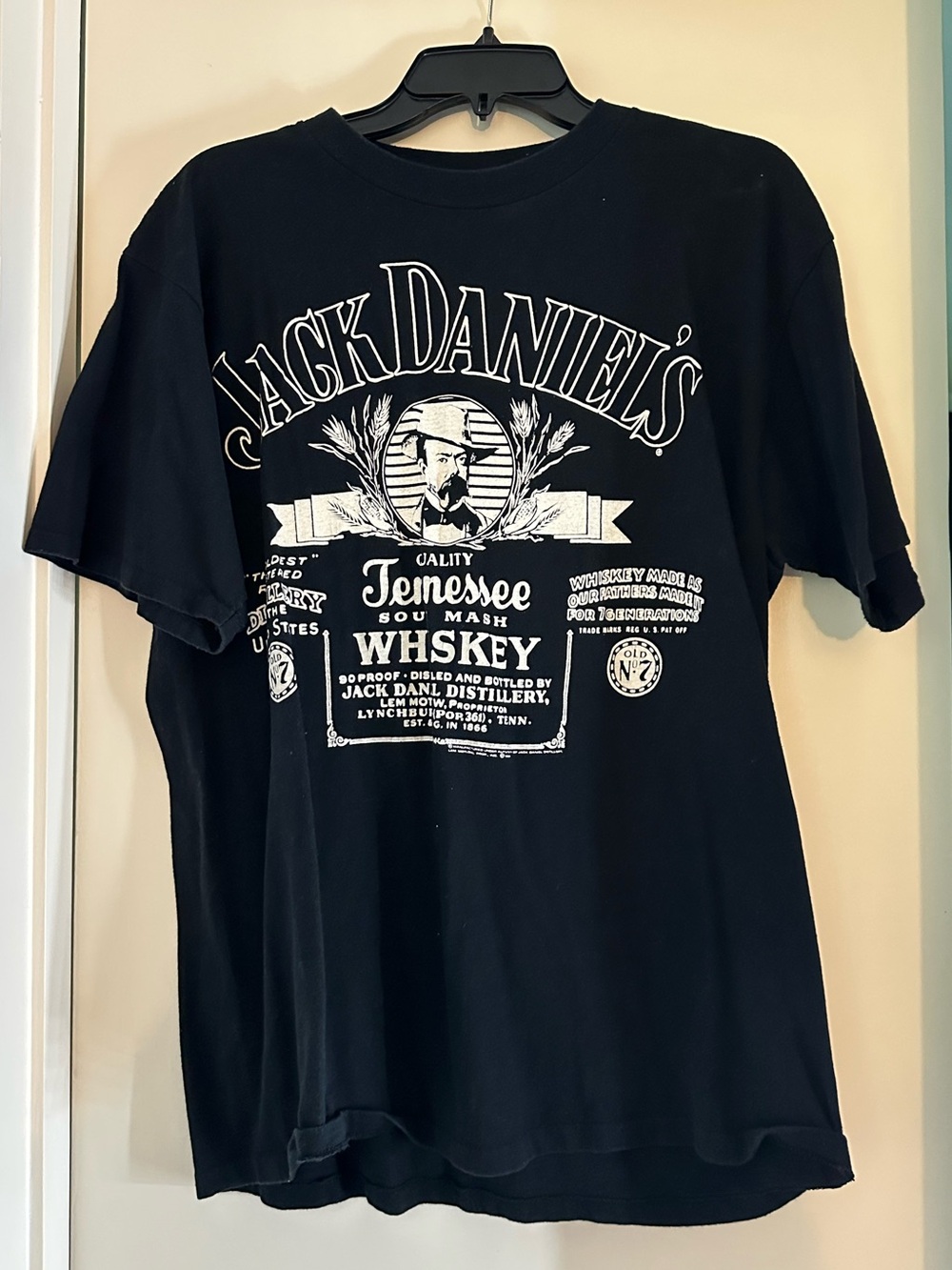 Jack Daniels Black Short-Sleeve Tee with White Logo